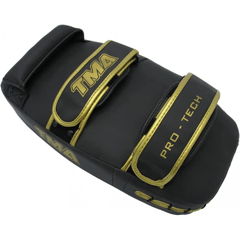 TMA Thai Pads Curved Kickboxing Muay Thai with Solid Handle Grip,Strike